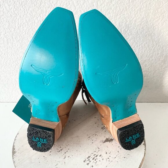 NEW Lane WALK THE LINE Womens Brown Cowboy Bootie 10.5 Cowgirl Short Ankle Boots - Picture 8 of 11